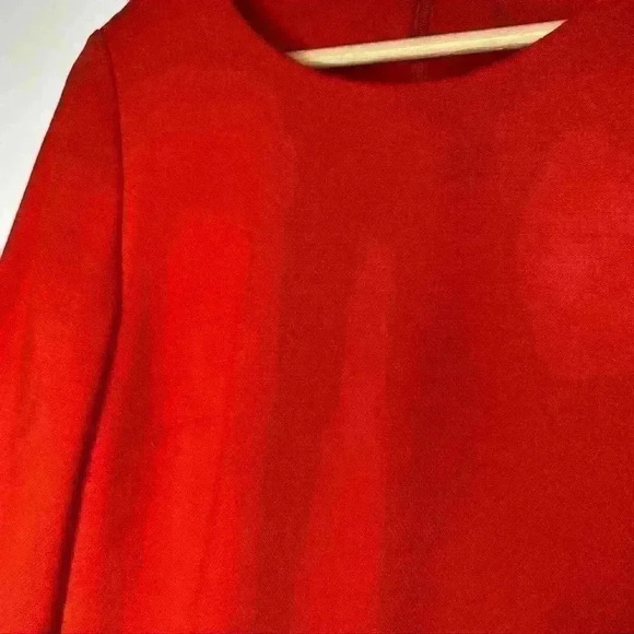 𝅺J.Crew Red 3/4 Sleeve Double-Zip Shift Dress Holidays Christmas - Picture 6 of 9